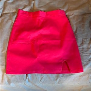 Hot pink mini skirt